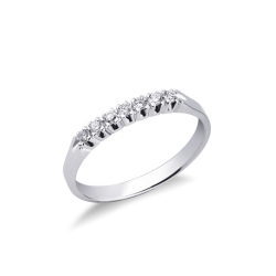 7 diamonds half eternity ring ct 0,15 18k white gold