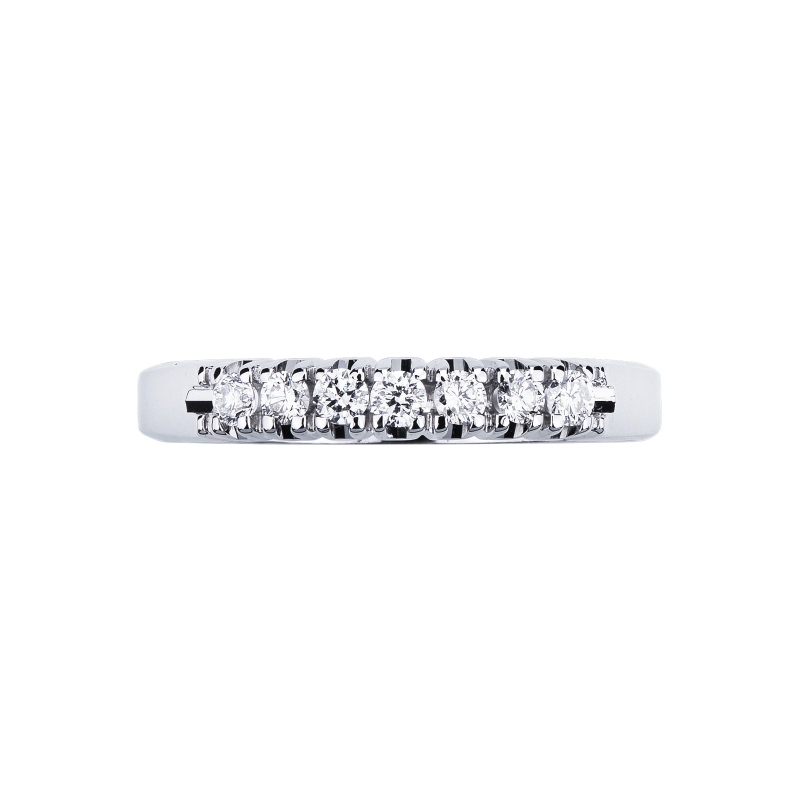 White gold 18k 7 diamonds half eternity ring 0,20 ct White gold 18k 7 diamonds half eternity ring 0,20 ct
