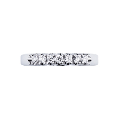White gold 18k 7 diamonds half eternity ring 0,20 ct