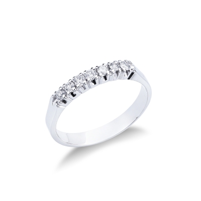 White gold 18k 7 diamonds half eternity ring 0,20 ct