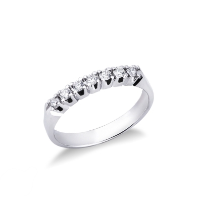 White gold 18k 7 diamond half eternity ring 0,25 ct