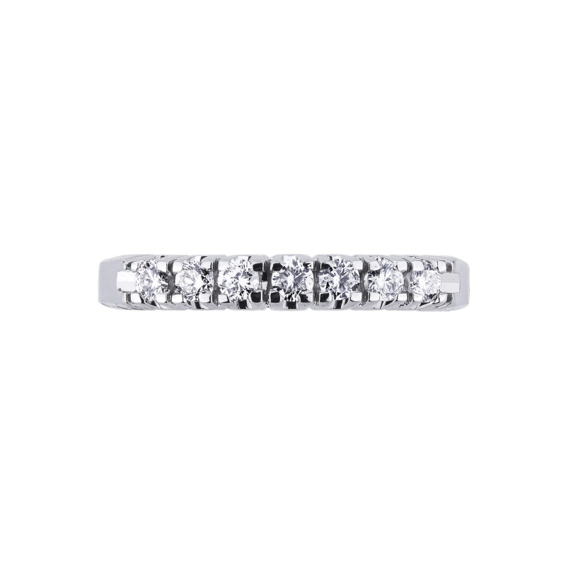 White gold 18k 7 diamond half eternity ring ct 0,30  White gold 18k 7 diamond half eternity ring ct 0,30