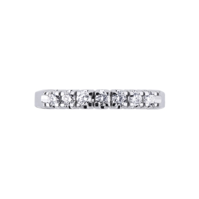 White gold 18k 7 diamond half eternity ring ct 0,30 