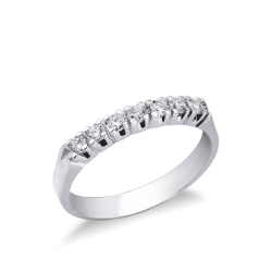 White gold 18k 7 diamond half eternity ring ct 0,30