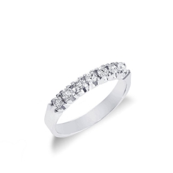 White gold 18k 7 diamond half eternity ring ct 0,35