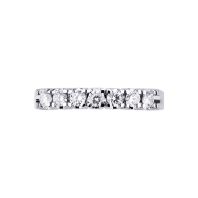 7 diamonds half eternity ring in white gold 18k 