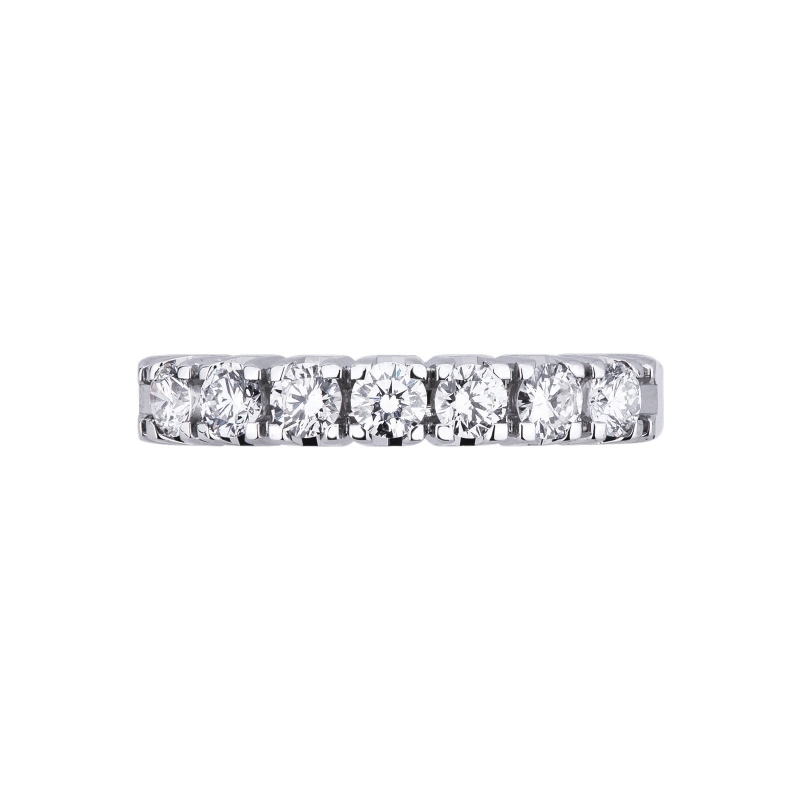 White gold 18k 7 diamonds half eternity ring ct 0,60 