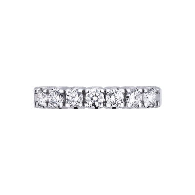 White gold 18k 7 diamonds half eternity ring ct 0,60 