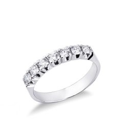 White gold 18k 7 diamonds half eternity ring ct 0,60