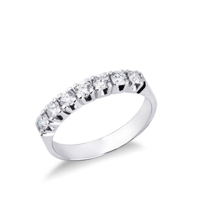 White gold 18k 7 diamonds half eternity ring ct 0,60 