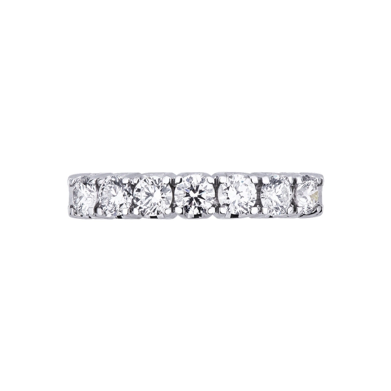 7 diamonds half eternity ring in white gold 18k ct 0,80 7 diamonds half eternity ring in white gold 18k ct 0,80