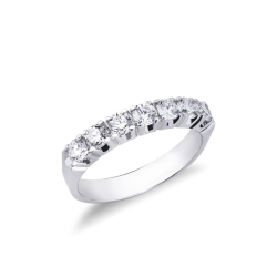 White gold 18k 7 diamond half eternity ring ct 0,90