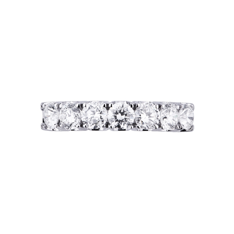 7 diamonds half eternity ring white gold 18k 1,20 ct 7 diamonds half eternity ring white gold 18k 1,20 ct