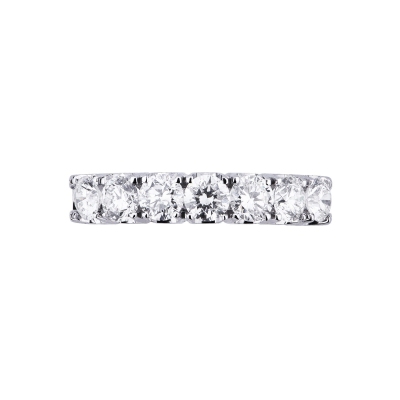 7 diamonds half eternity ring white gold 18k 1,20 ct