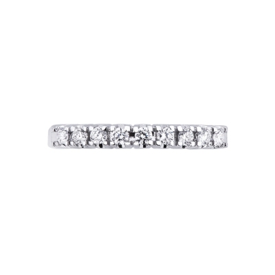 White gold 18k 9 diamonds half eternity ring ct 0,25