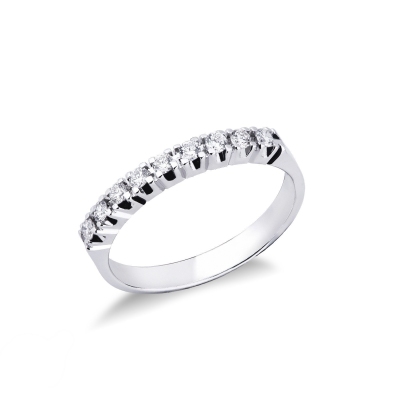 White gold 18k 9 diamonds half eternity ring ct 0,25