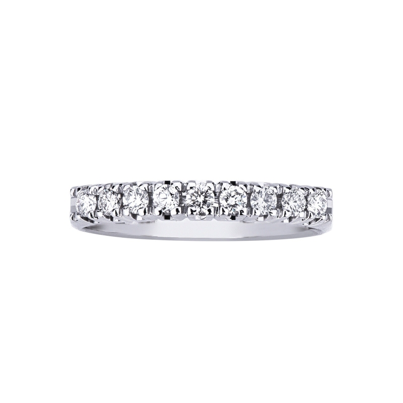 White gold 18k 9 diamonds half eternity ring  White gold 18k 9 diamonds half eternity ring