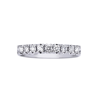 White gold 18k 9 diamonds half eternity ring 