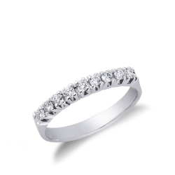 White gold 18k 9 diamonds half eternity ring
