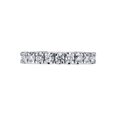 9 diamonds half eternity ring ct 0,50 white gold 18k