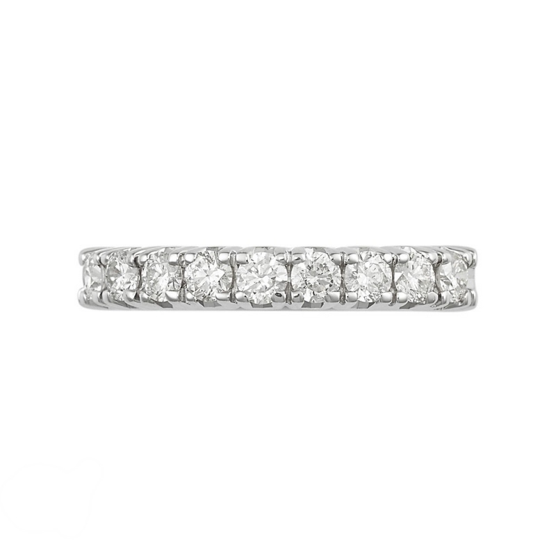 9 diamonds half eternity ring in white gold 18k 0,67 ct 9 diamonds half eternity ring in white gold 18k 0,67 ct