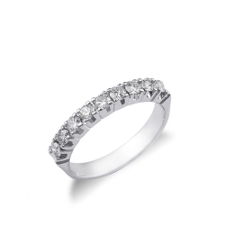 9 diamonds half eternity ring in white gold 18k 0,67 ct