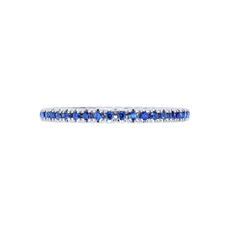 White gold 18k eternity ring with blue sapphires  White gold 18k eternity ring with blue sapphires