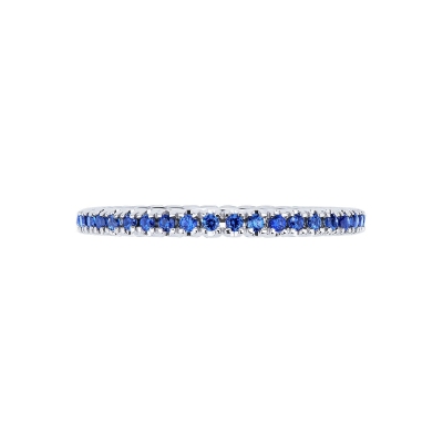White gold 18k eternity ring with blue sapphires 