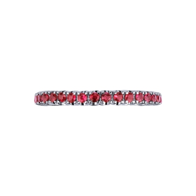 18k white gold eternity ring with rubies 
