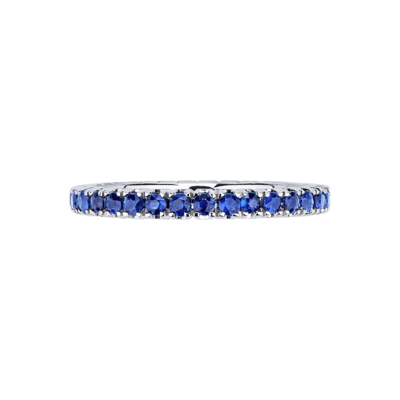 Blue sapphires eternity ring in 18kt white gold Blue sapphires eternity ring in 18kt white gold