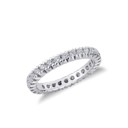White gold 18k eternity ring with 0,03 ct diamonds
