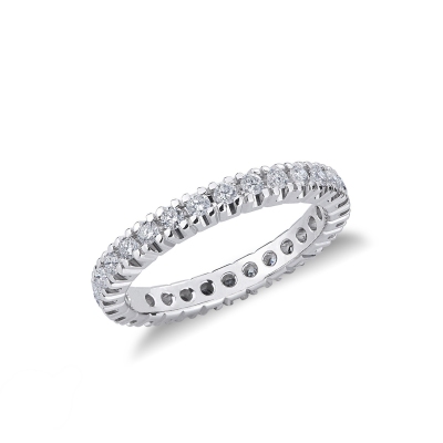White gold 18k eternity ring with 0,03 ct diamonds 