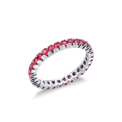 White gold 18k eternity ring with rubies 