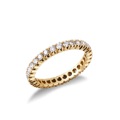 18k yellow gold eternity ring with diamonds 