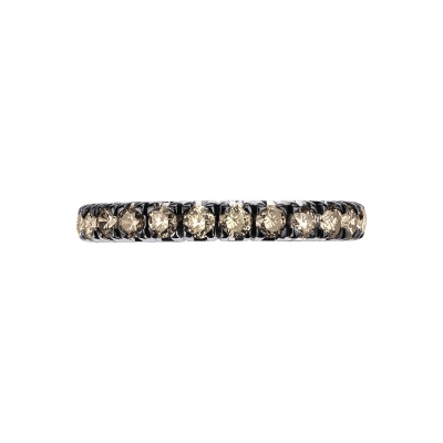 White gold 18k eternity ring with brown diamonds 