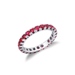 Rubies eternity ring in 18kt white gold