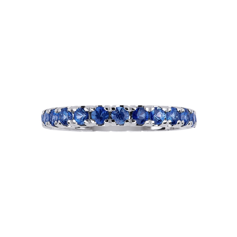 White gold 18k full eternity ring with blue sapphires  White gold 18k full eternity ring with blue sapphires