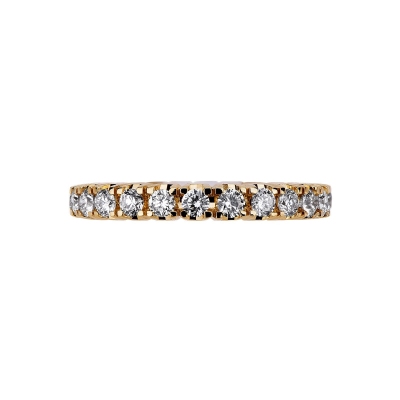 Yellow gold 18k eternity ring with diamonds 