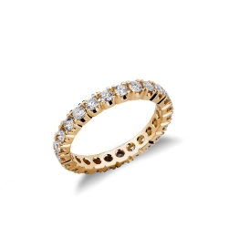 Yellow gold 18k eternity ring with diamonds