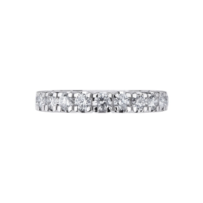 Eternity ring with diamonds in white gold 18k