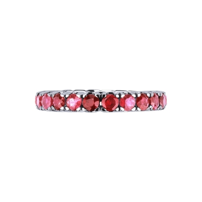 Eternity ring with rubies in white gold 18k 