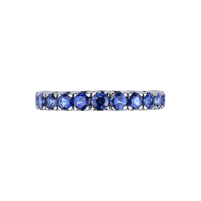 Eternity ring with blue sapphires in 18kt white gold Eternity ring with blue sapphires in 18kt white gold
