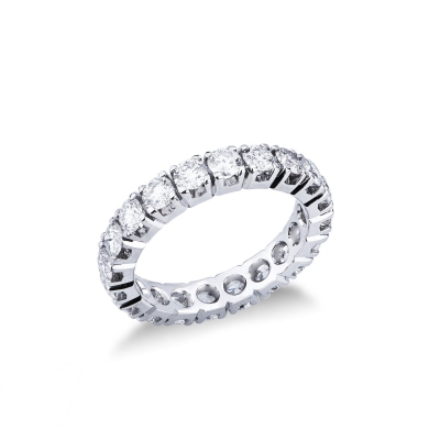 White gold 18k eternity ring with diamonds 