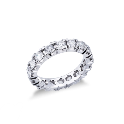 18k white gold eternity ring with diamonds