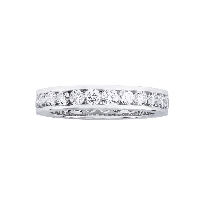 Eternity ring in white gold 18k with diamonds, ct 0.07