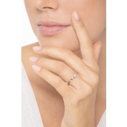 Bezel solitaire ring with a 0,15 ct diamond white gold 18k 2