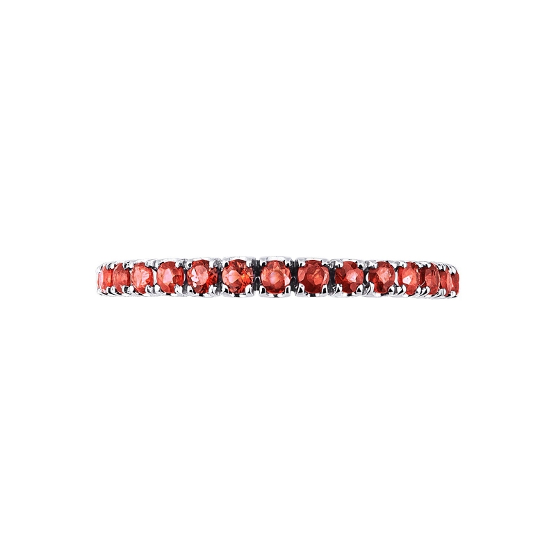 18k white gold eternity with rubies  18k white gold eternity with rubies