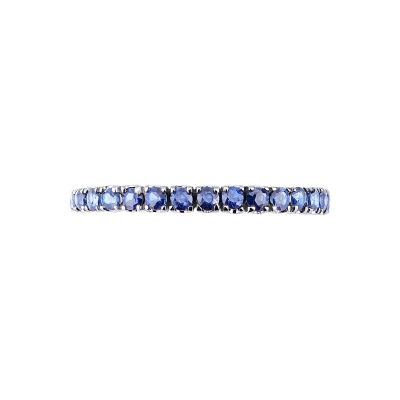 18k white gold eternity ring with blue sapphires 