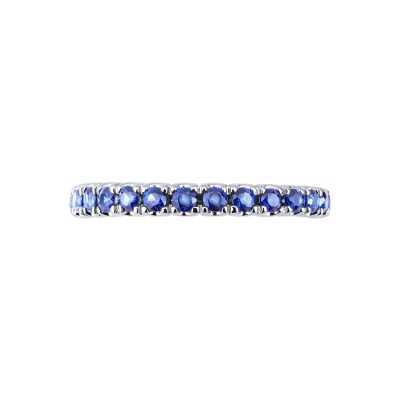 18k white gold eternity ring blue sapphires 