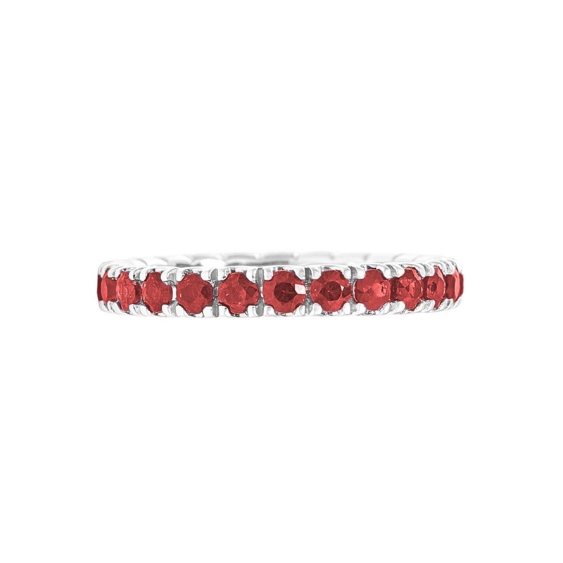 Ruby eternity ring in white gold 18k 